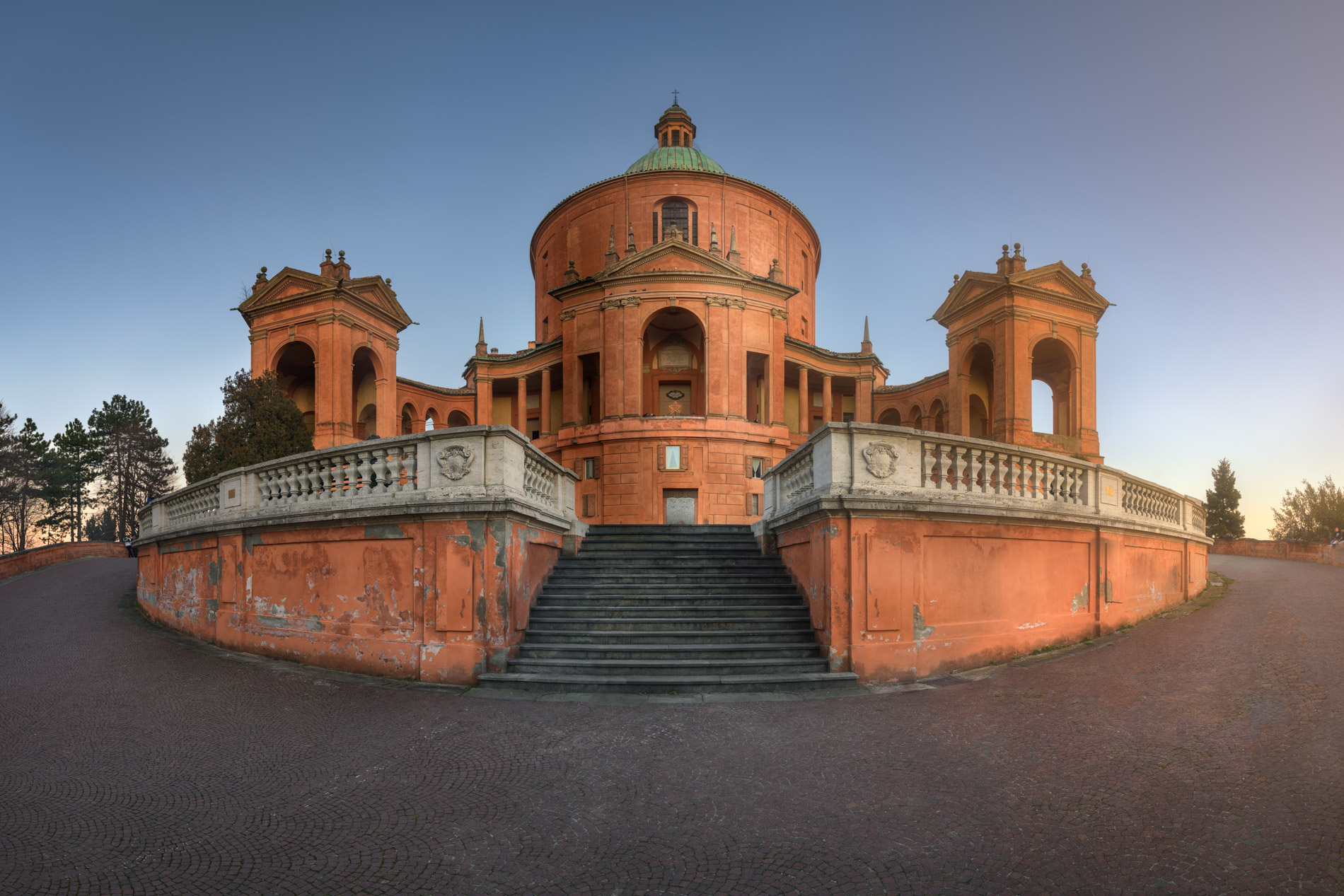 Panorama of Sanctuary of the Madonna di San Luca, Bologna, Italy