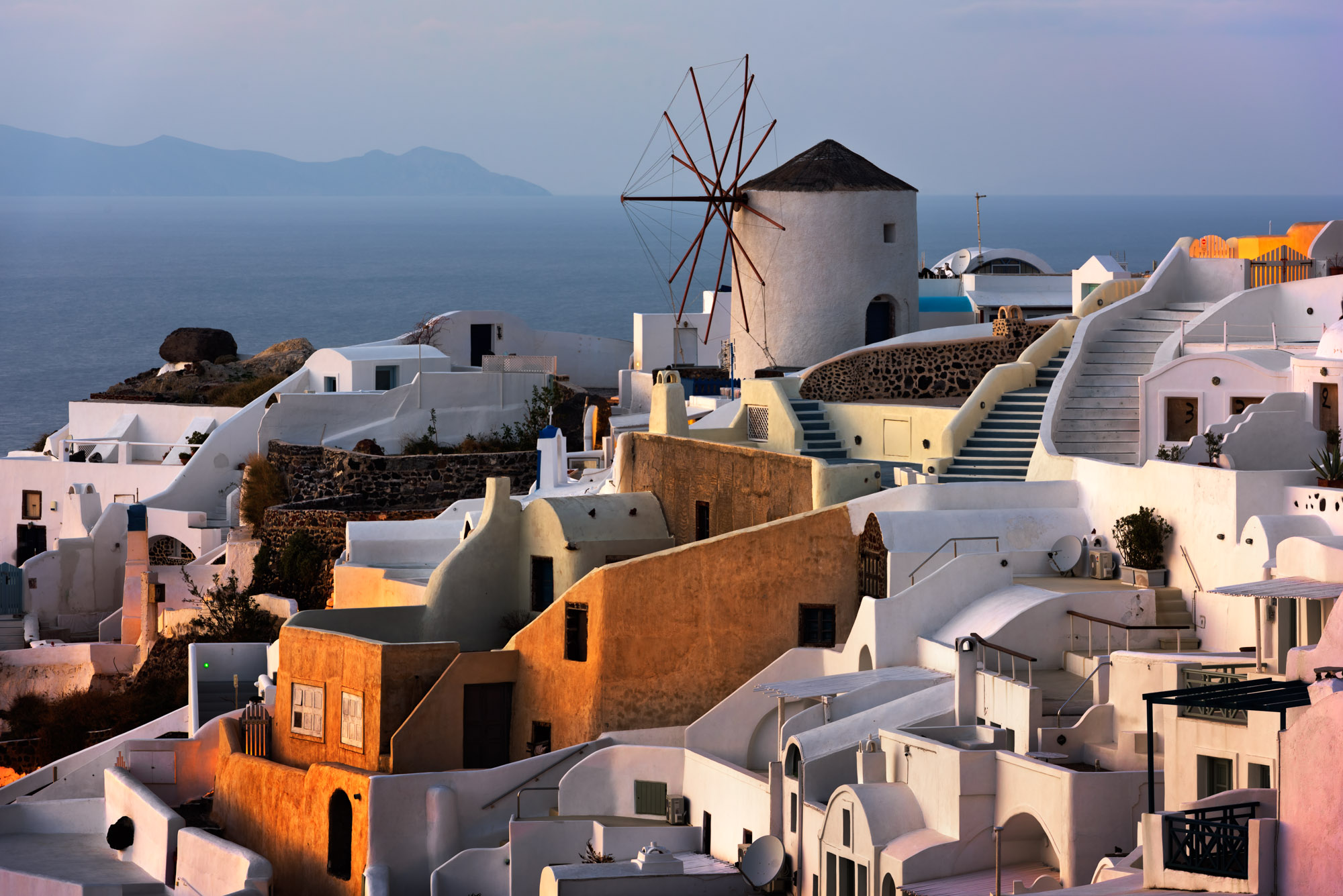 Oia Windmill At Sunset Santorini Greece Stock Photo Anshar Images Oia Windmill At Sunset Santorini Greece Stock Photo Anshar Images